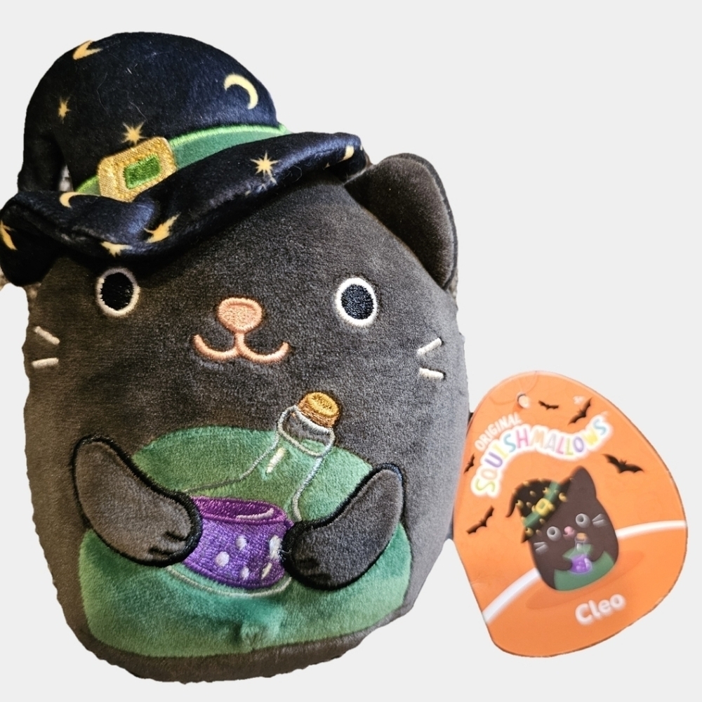 Squishmallows 6 Inch Cleo The Black Cat Witch Plush Toy NWT